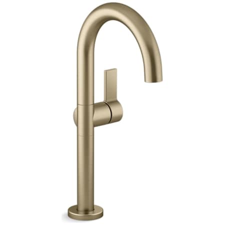 Kallista One 1.2 GPM Vessel Single Hole Bathroom Faucet with Pop-Up Drain Assembly Brushed French Gold