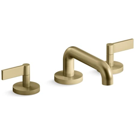 Kallista One 1.2 GPM Widespread Bathroom Faucet, Lever Handles Brushed French Gold