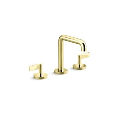 Kallista One 1.2 GPM Widespread Bathroom Faucet Unlacquered Brass