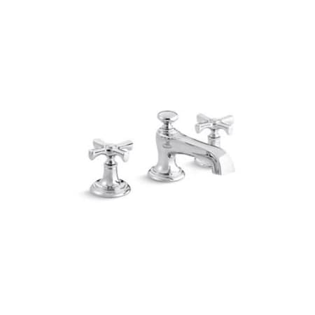 Kallista Bellis 1.2 GPM Widespread Bathroom Faucet with Traditional Spout, Cross Handles, and Pop-Up Drain Assembly Polished Chrome