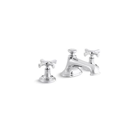 Kallista Bellis 1.2 GPM Widespread Bathroom Faucet with Noble Spout, Cross Handles, and Pop-Up Drain Assembly Polished Chrome