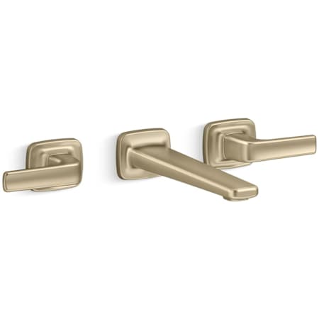 Kallista Per Se 1.2 GPM Wall Mounted Widespread Bathroom Faucet Brushed French Gold