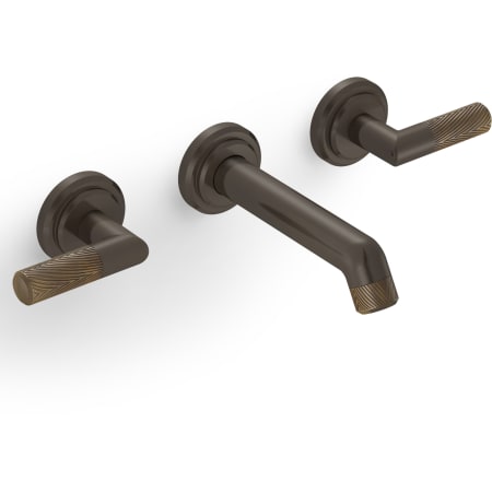 Kallista Pinna Paletta by LK 1.2 GPM Wall Mounted Widespread Bathroom Faucet Antique Bronze with Antique American Bronze Accents