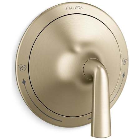 Kallista Script Contemporary Thermostatic Valve Trim Only - Less Rough In Brushed French Gold