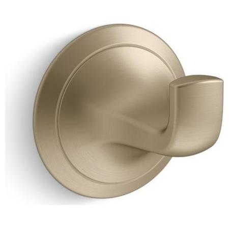 Kallista Script Robe Hook Brushed French Gold