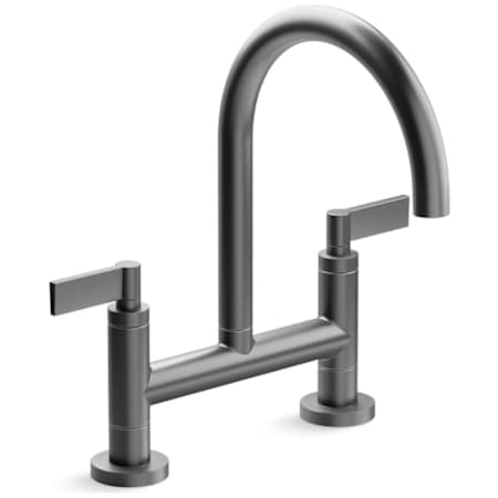 Kallista One 1.8 GPM Widespread Bridge Kitchen Faucet Brushed Graphite