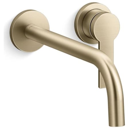 Kallista One 1.2 GPM Wall Mounted Widespread Bathroom Faucet Brushed French Gold