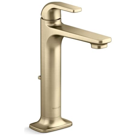 Kallista Per Se Contemporary Single Hole Bathroom Faucet Brushed French Gold