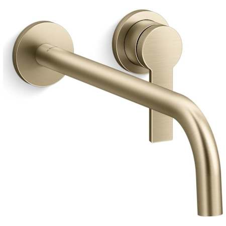 Kallista One 1.2 GPM Wall Mounted Widespread Bathroom Faucet Brushed French Gold
