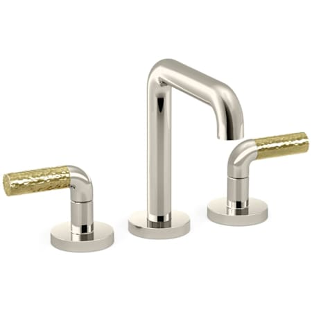 Kallista One 1.2 GPM Widespread Bathroom Faucet Polished Nickel / Unlacquered Brass Accents