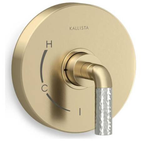 Kallista One Pressure Balanced Valve Trim Only with Single Lever Handle - Less Rough In Brushed French Gold / Nickel Silver Accents