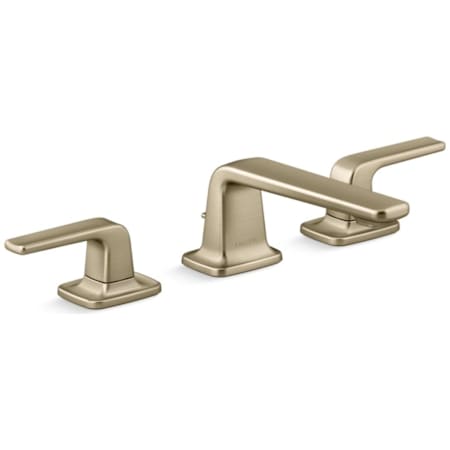 Kallista Per Se Widespread Bathroom Faucet with Lever Handles Brushed French Gold