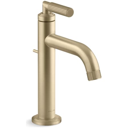 Kallista Vir Stil by L Kirar 1.2 GPM Single Hole Bathroom Faucet with Pop-Up Drain Assembly Brushed French Gold