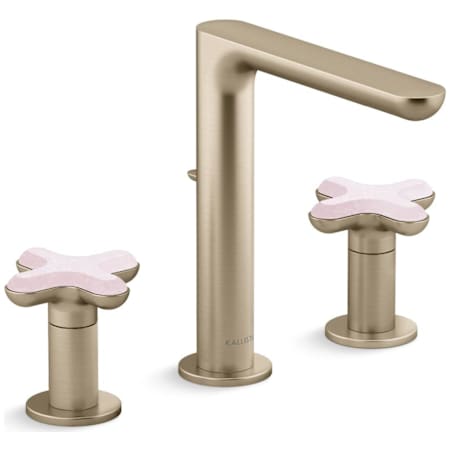 Kallista 002 Collection 1.2 GPM Widespread Bathroom Faucet with Pop-Up Drain Assembly Brushed French Gold
