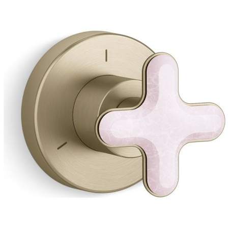 Kallista 002 Thermostatic Transfer Valve Trim Only - Less Rough In, Rose Quartz Brushed French Gold