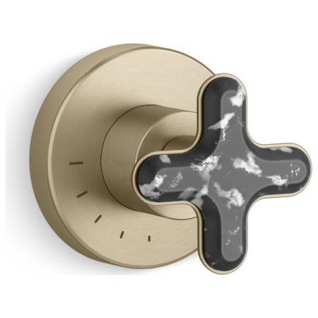 Kallista 002 Thermostatic Volume Control Valve Trim Only - Less Rough In, Zebra Jasper Brushed French Gold