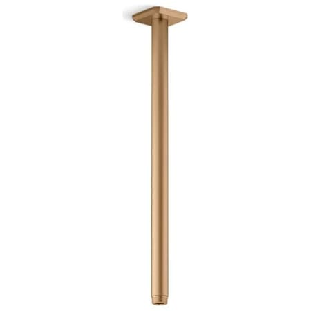 Kallista Foundations Modern Square 15-15/16" Ceiling Mount Shower Arm Blush Brass