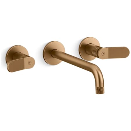 Kallista Aileron 1.2 GPM Wall Mounted Widespread Bathroom Faucet Blush Brass