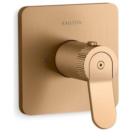 Kallista Aileron Thermostatic Valve Trim Only with Single Lever Handle - Less Rough In Blush Brass
