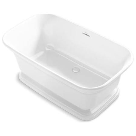 Kallista Foundations 61" Free Standing Soaking Tub with Rear Drain and Overflow White