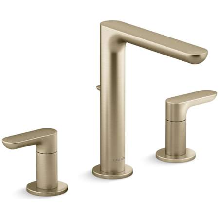 Kallista 002 Collection 1.2 GPM Widespread Bathroom Faucet with Pop-Up Drain Assembly Brushed French Gold