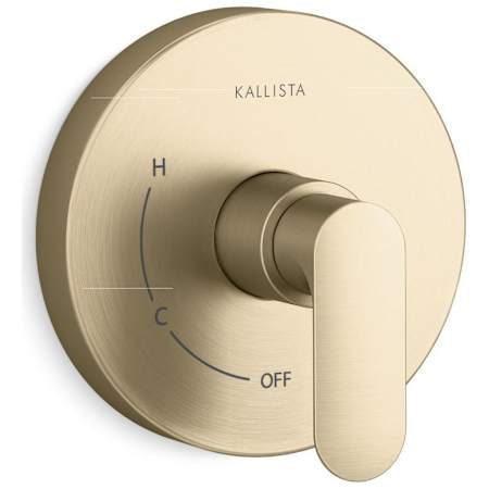 Kallista 002 Pressure Balanced Valve Trim Only with Single Lever Handle - Less Rough In Brushed French Gold