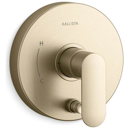 Kallista 002 Two Function Pressure Balanced Valve Trim Only with Single Lever Handle and Integrated Diverter - Less Rough In Brushed French Gold