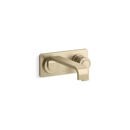 Kallista Guise Collection 1.2 GPM Wall Mounted Vessel Single Hole Bathroom Faucet Brushed French Gold