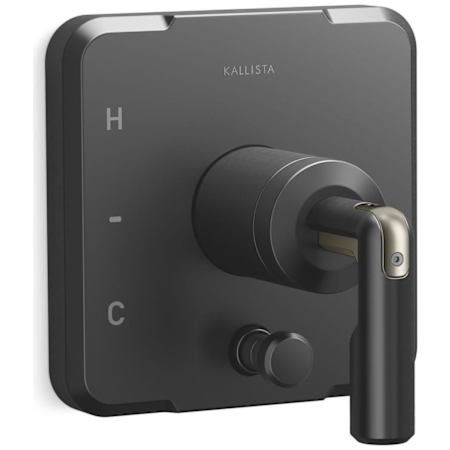 Kallista Vice Two Function Pressure Balanced Valve Trim Only with Single Lever Handle and Integrated Diverter - Less Rough In Brushed Graphite / Brushed Nickel