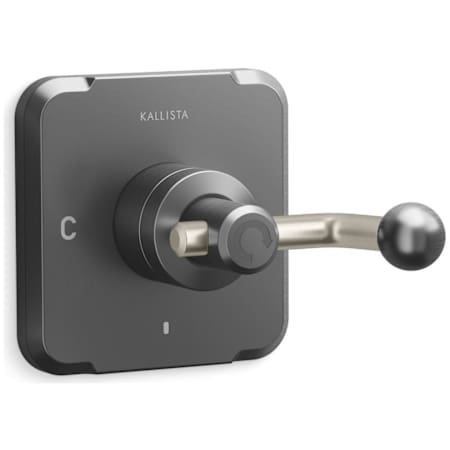 Kallista Vice Thermostatic Valve Trim Only with Single Lever Handle - Less Rough In Brushed Graphite / Brushed Nickel
