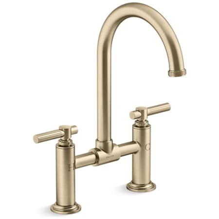Kallista Central Park West 1.8 GPM Bridge Kitchen Faucet Brushed French Gold