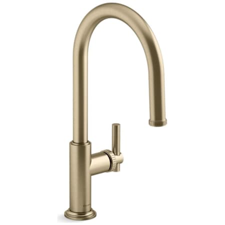 Kallista Central Park West 1.8 GPM Single Hole Pull Down Kitchen Faucet Brushed French Gold