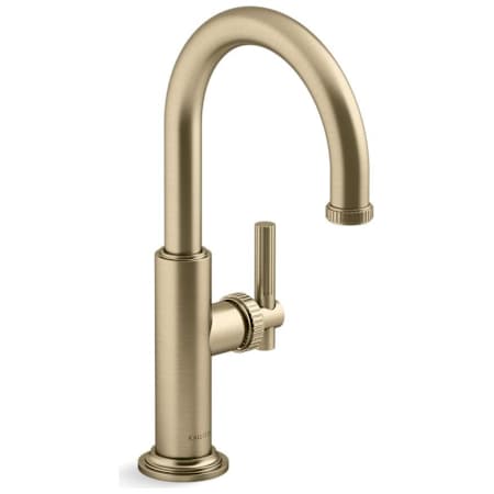 Kallista Central Park West Contemporary 1.5 GPM Single Hole Bar Faucet Brushed French Gold