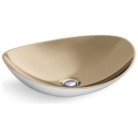 Kallista Myam 18-7/16" Oval Bronze Vessel Bathroom Sink Polished Bronze