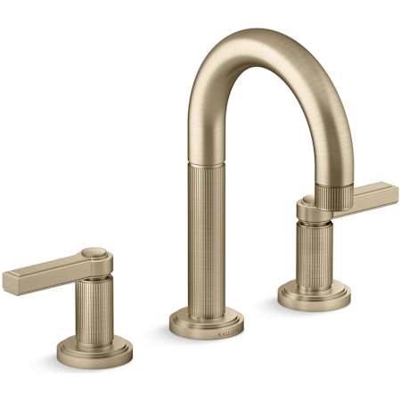 Kallista Vir Stil by L Kirar 1.2 GPM Widespread Bathroom Faucet Brushed French Gold