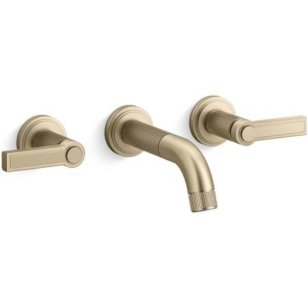 Kallista Vir Stil by L Kirar 1.2 GPM Wall Mounted Widespread Bathroom Faucet Brushed French Gold