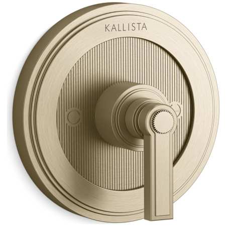 Kallista Vir Stil by L Kirar Thermostatic Valve Trim Only with Single Lever Handle - Less Rough In Brushed French Gold