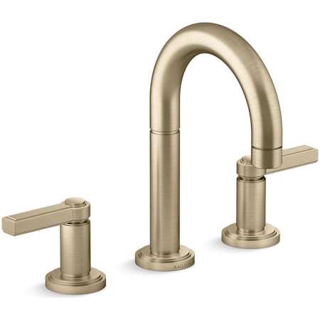 Kallista Vir Stil Minimal 1.2 GPM Widespread Bathroom Faucet Brushed French Gold