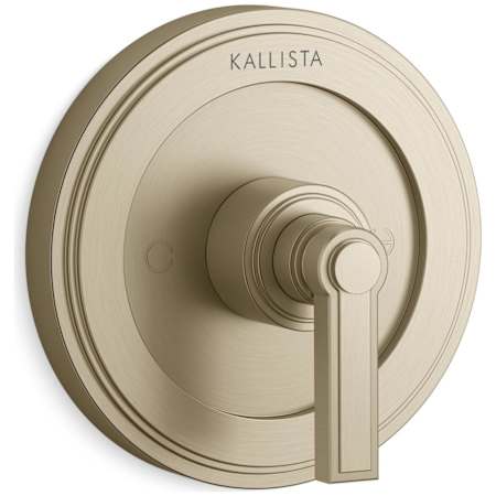 Kallista Vir Stil Minimal Thermostatic Valve Trim Only with Single Lever Handle - Less Rough In Brushed French Gold