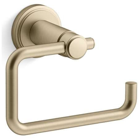 Kallista Vir Stil Minimal Wall Mounted Euro Toilet Paper Holder Brushed French Gold