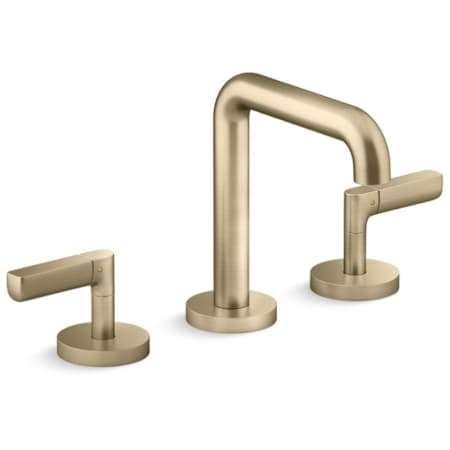 Kallista Nazare 1.2 GPM Tall Spout Bathroom Faucet with Lever Handles Brushed French Gold