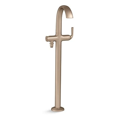 Kallista Script Floor Mounted Tub Filler with Built-In Diverter Blush Bronze