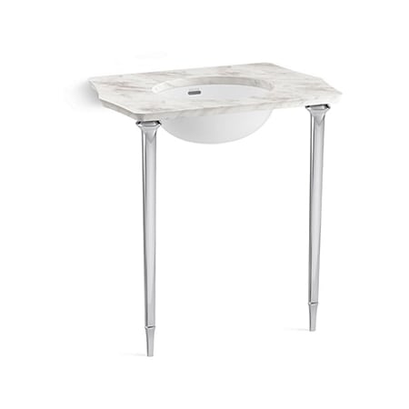 Kallista Script Console Table Leg - Single Leg Only Chrome