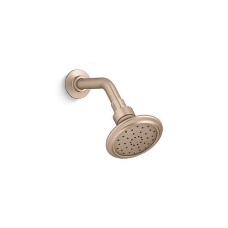Kallista Script 1.75 GPM Single Function Shower Head and Arm with Sprayface Blush Bronze