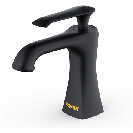 Karran USA Woodburn 1.2 GPM Single Hole Bathroom Faucet with Pop-Up Drain Assembly Matte Black