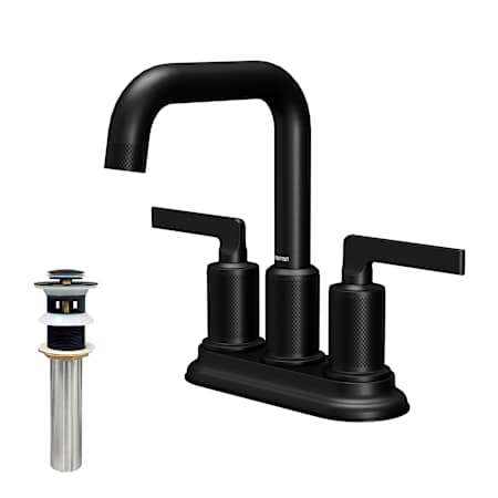 Karran USA Gillingham 1.2 GPM Centerset Bathroom Faucet with Push Pop-Up Drain Assembly Matte Black