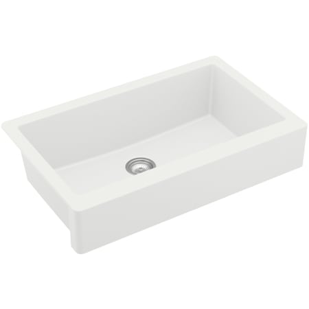 Karran USA Retrofit Farmhouse/Apron-Front Quartz/Granite 34" Single Bowl Kitchen Sink White