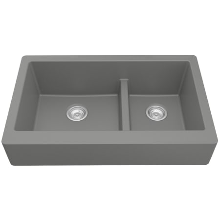Karran USA Quartz QAR 34" Farmhouse Double Basin Quartz Composite Kitchen Sink Grey