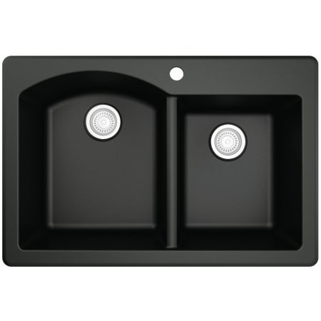 Karran USA Quartz QT 33" Drop In Double Basin Quartz Composite Kitchen Sink Black