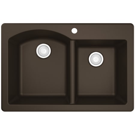 Karran USA Quartz QT 33" Drop In Double Basin Quartz Composite Kitchen Sink Brown